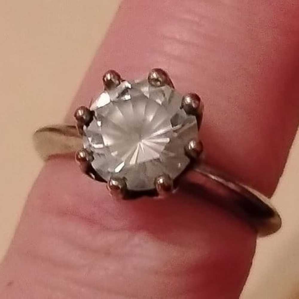 Silver ring size 8 diamond is a 2.12 ct very nice - image 2