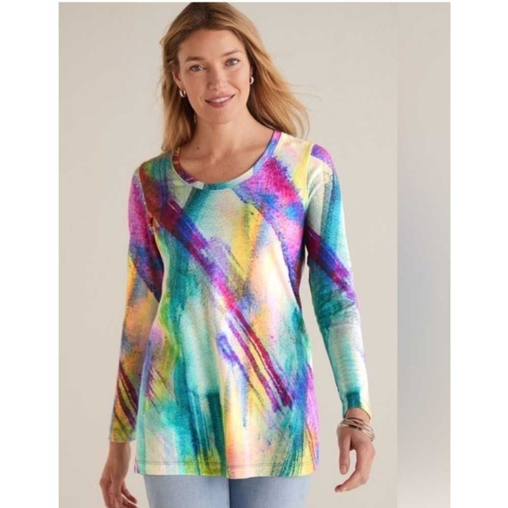 Soft Surroundings Dale Abstract Watercolor Tunic,… - image 2