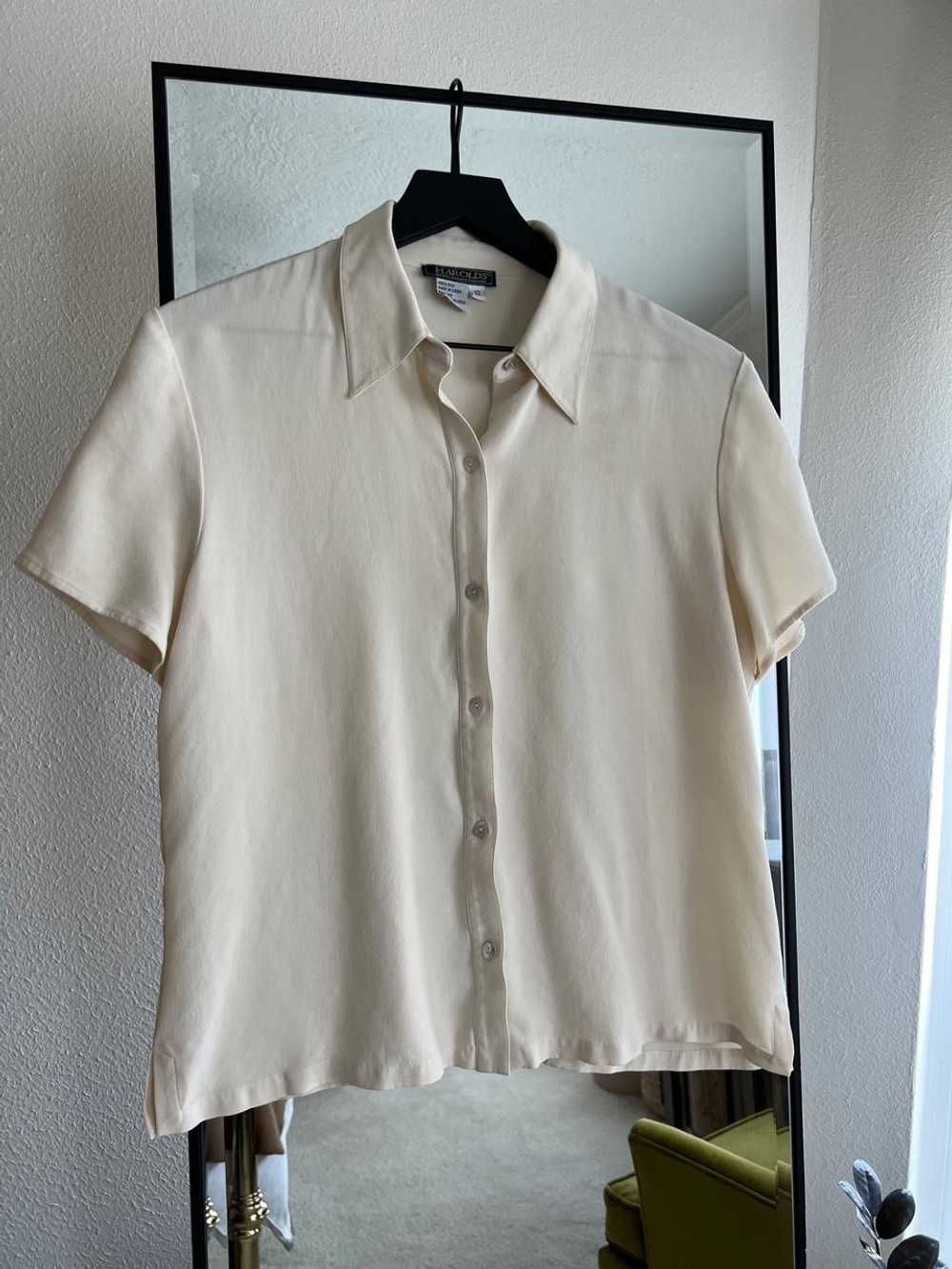 Harold’s White Silk Button Up (12) | Used,… - image 1