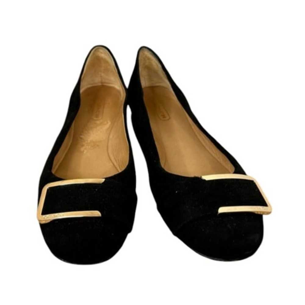 COACH UNIQUE BLACK SUEDE BALLET FLATS SIZE 10 - image 2