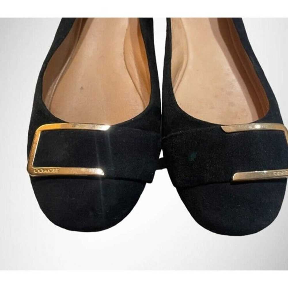 COACH UNIQUE BLACK SUEDE BALLET FLATS SIZE 10 - image 3