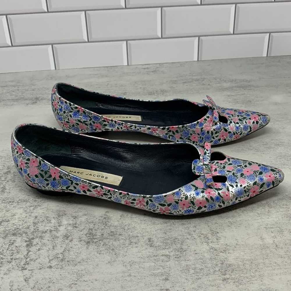 Marc Jacobs Silver Floral Ballet Flats - image 3