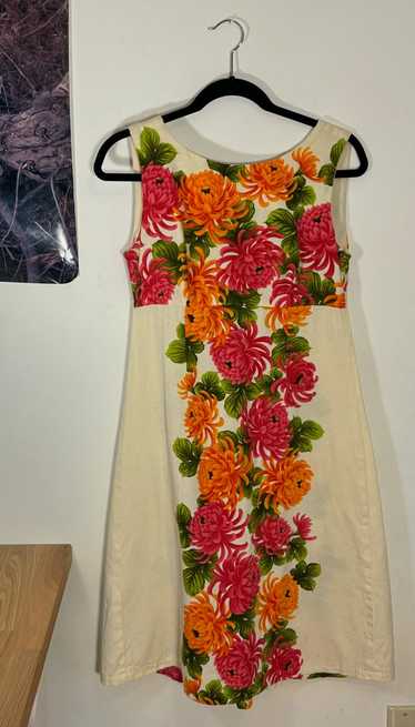 Ui-Maikai 1960s Hawaiian Floral Cotton Dress (S) |