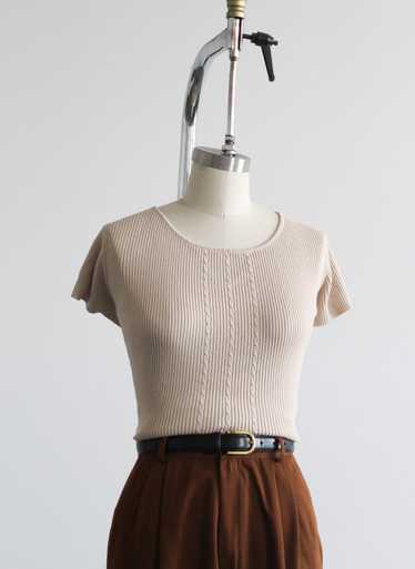 parchment rib knit tee