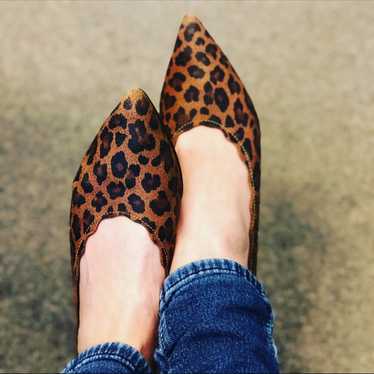 Klub Nico naomi scallop leopard leather flats