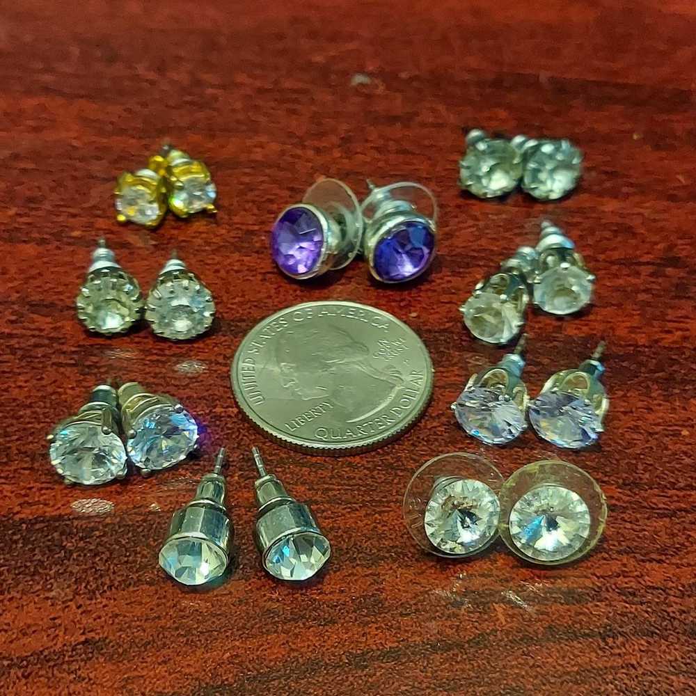 Vintage Medium Stud Post Earrings Lot of 9 Stunni… - image 2