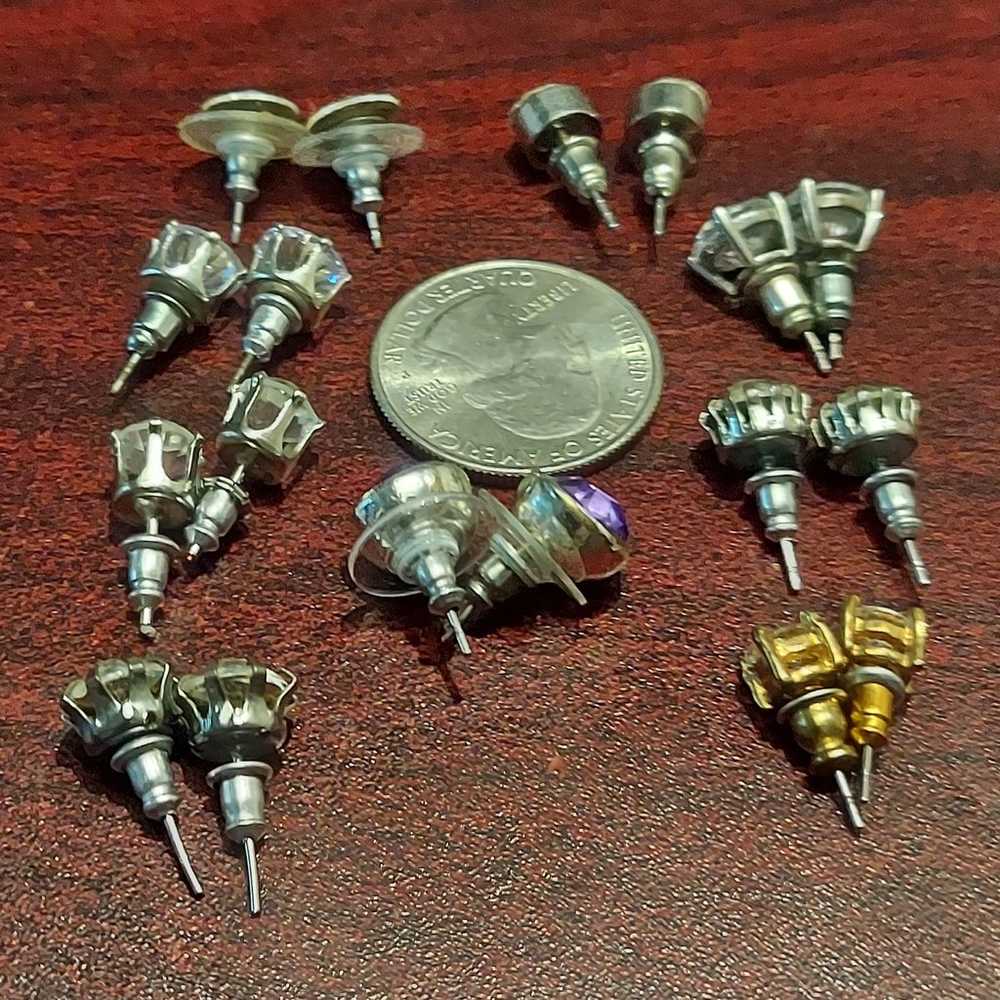 Vintage Medium Stud Post Earrings Lot of 9 Stunni… - image 5