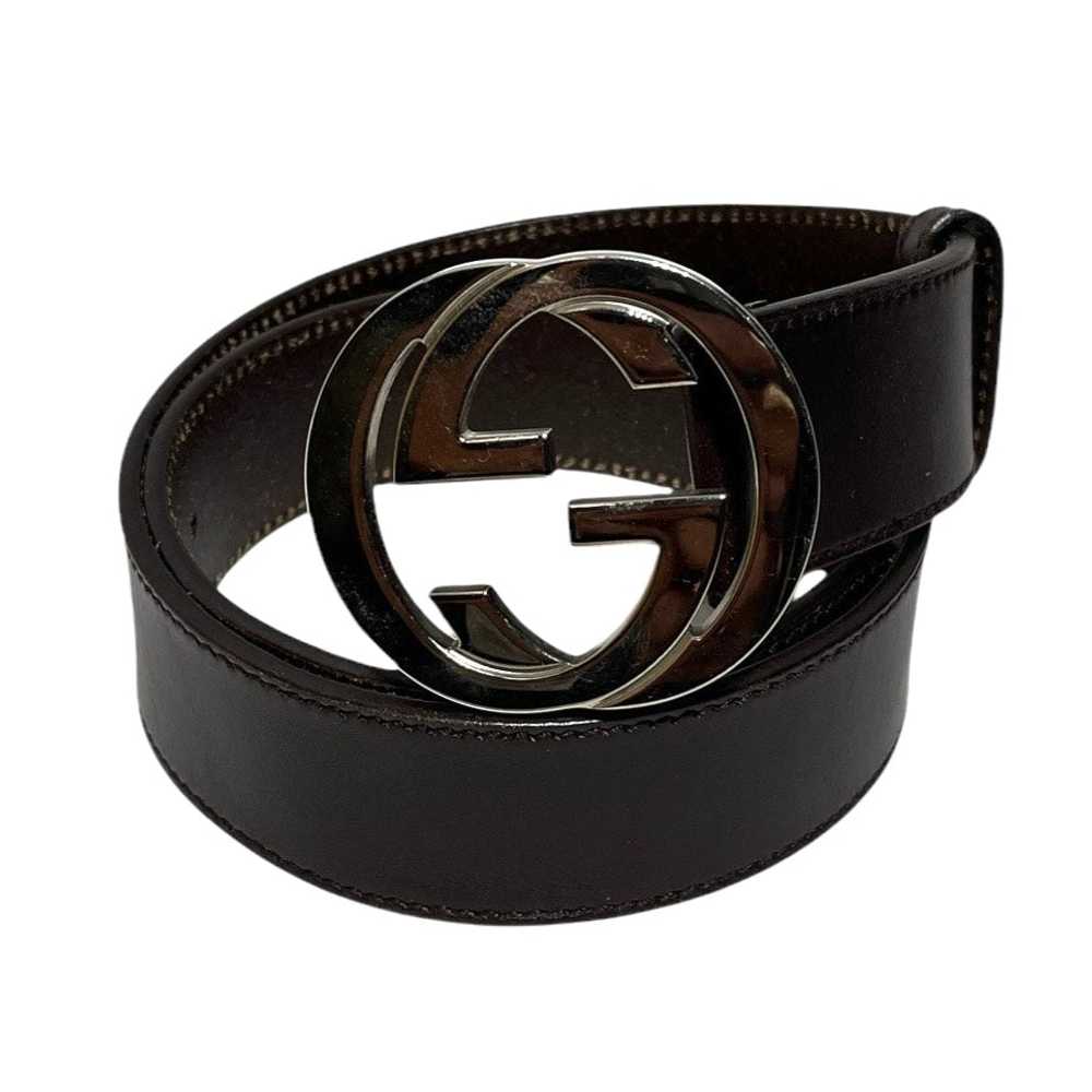 GUCCI/Belt/Leather/BRW/Gucci Brown Interlock Belt - image 1