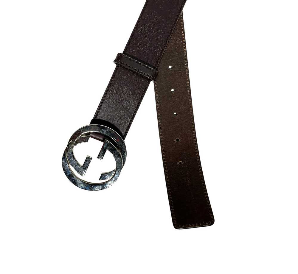 GUCCI/Belt/Leather/BRW/Gucci Brown Interlock Belt - image 2