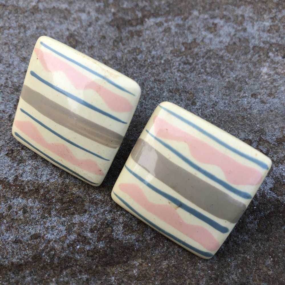 80’s HAND PAINTED EARRINGS - image 2