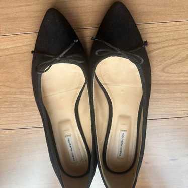 FABIO RUSCONI Black Pointed Toe Flat Shoes 39 - image 1