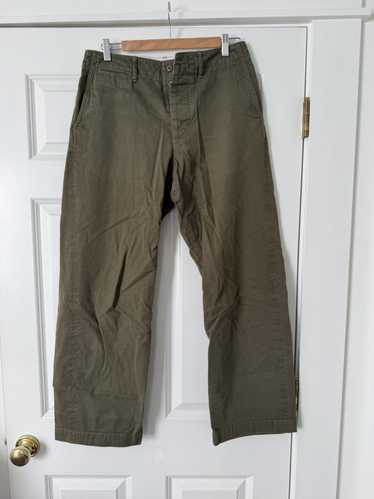 *A VONTADE Olive green wide leg chino trouser