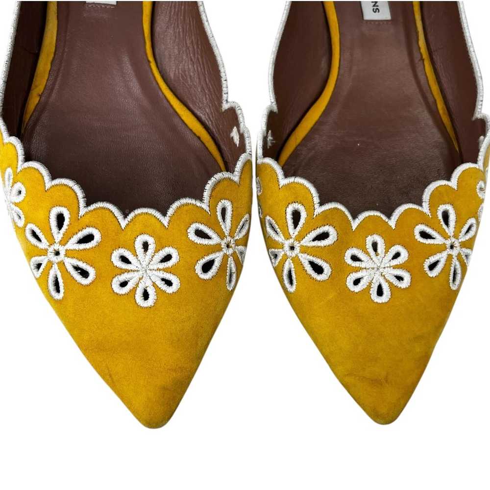 Tabitha Simmons Suede Embroidered Eyelet Flat 39 … - image 9