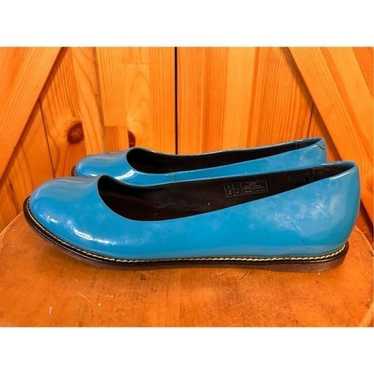 Dr Martens Blue Marie Patent Leather Flats Womens 