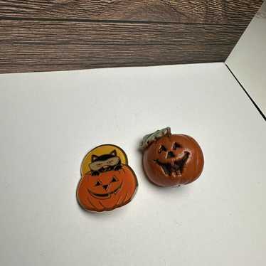 Halloween Jack OLantern Pumpkin Lanterns Brooch P… - image 1