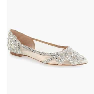 Badgley Mischka Flats Womens 9.5W Ivory Satin Gig… - image 1