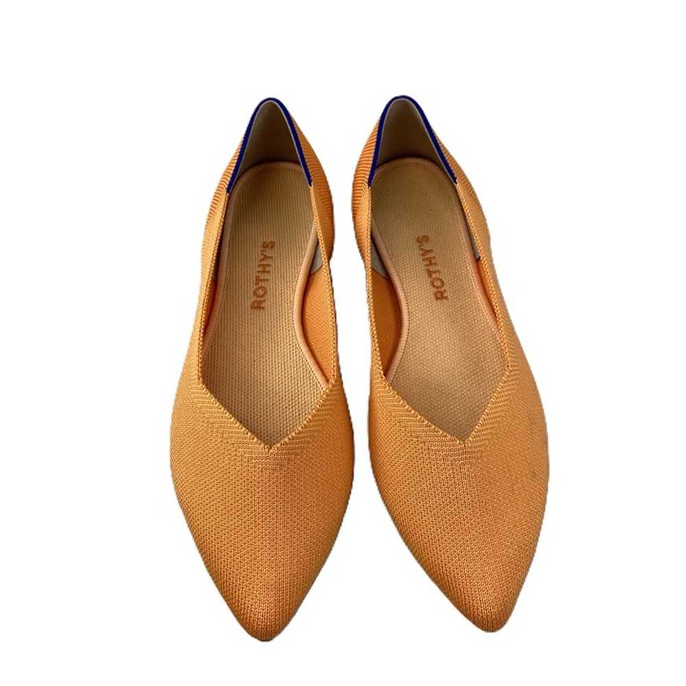 Rothys Womens Size 10 The Point Orange Knit Flats… - image 2