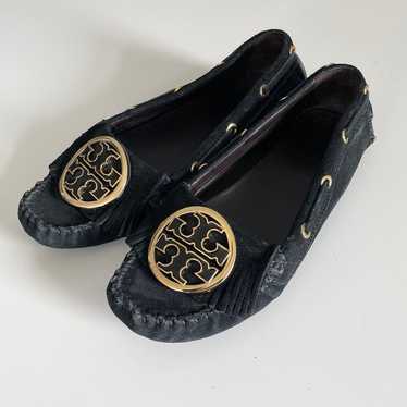 Tory Burch Alexandra black suede moccasin loafers