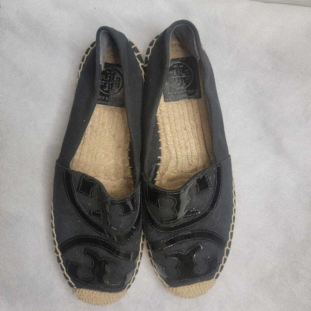 Tory Burch Black Poppy Logo Espadrilles Size7.5 - image 10