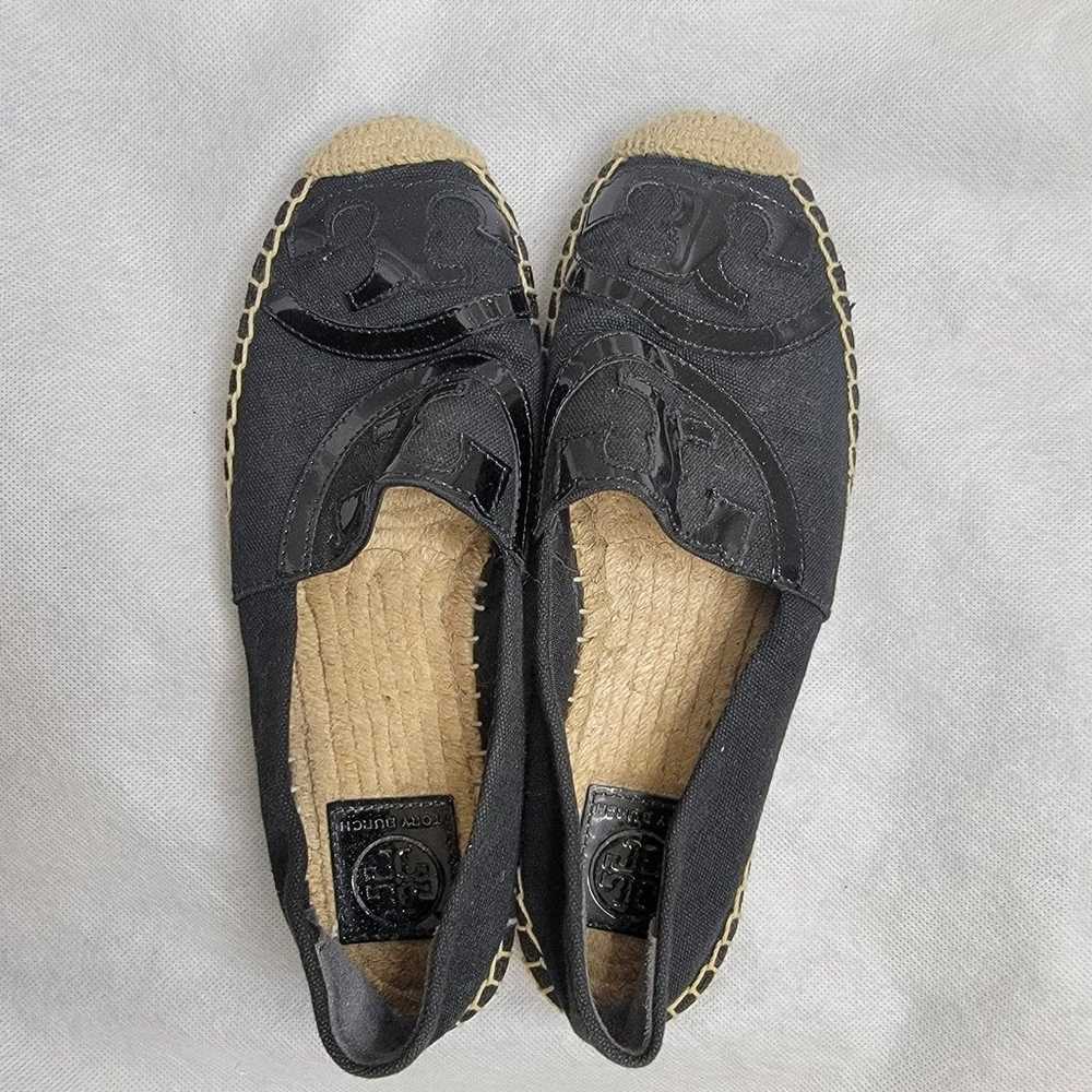 Tory Burch Black Poppy Logo Espadrilles Size7.5 - image 11