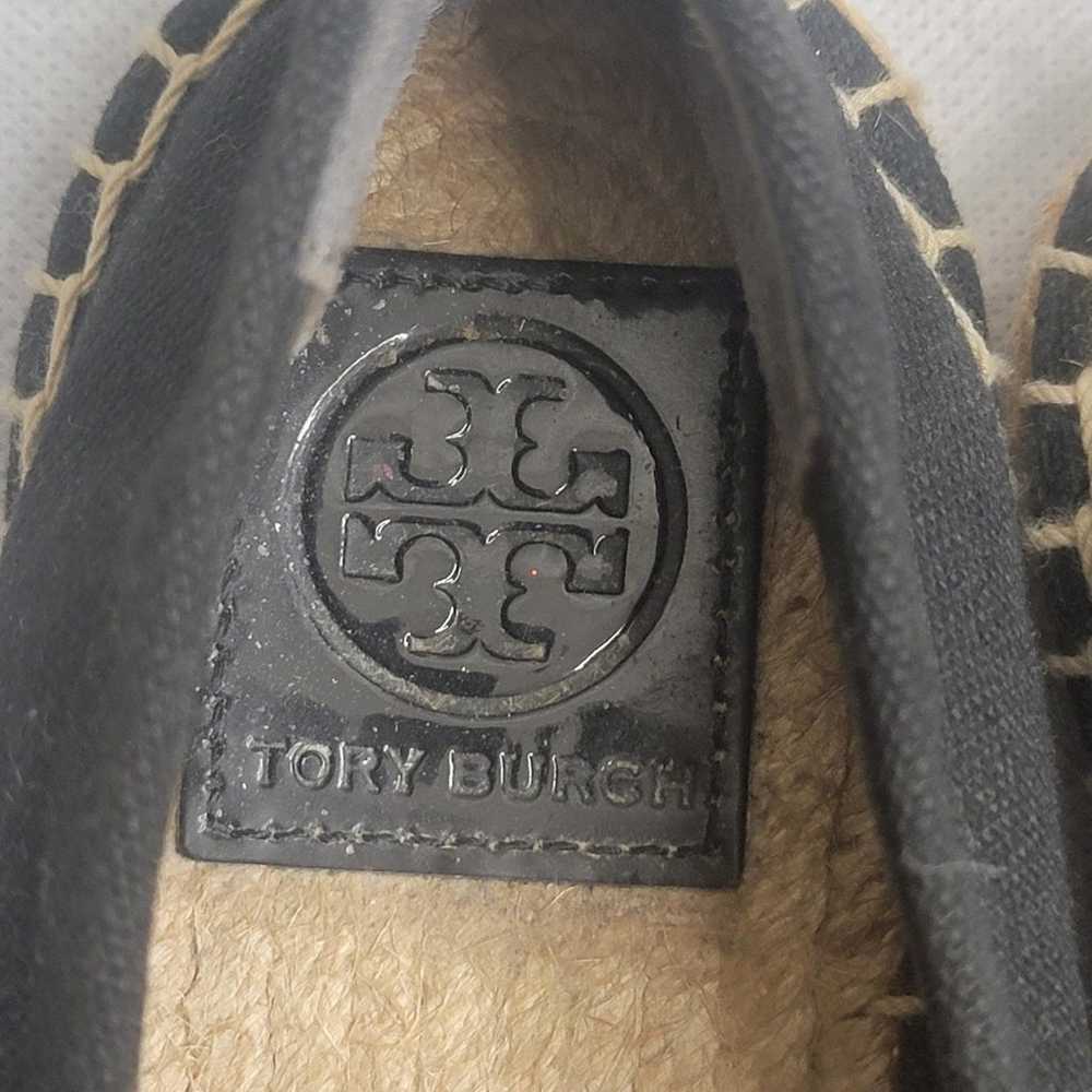 Tory Burch Black Poppy Logo Espadrilles Size7.5 - image 4