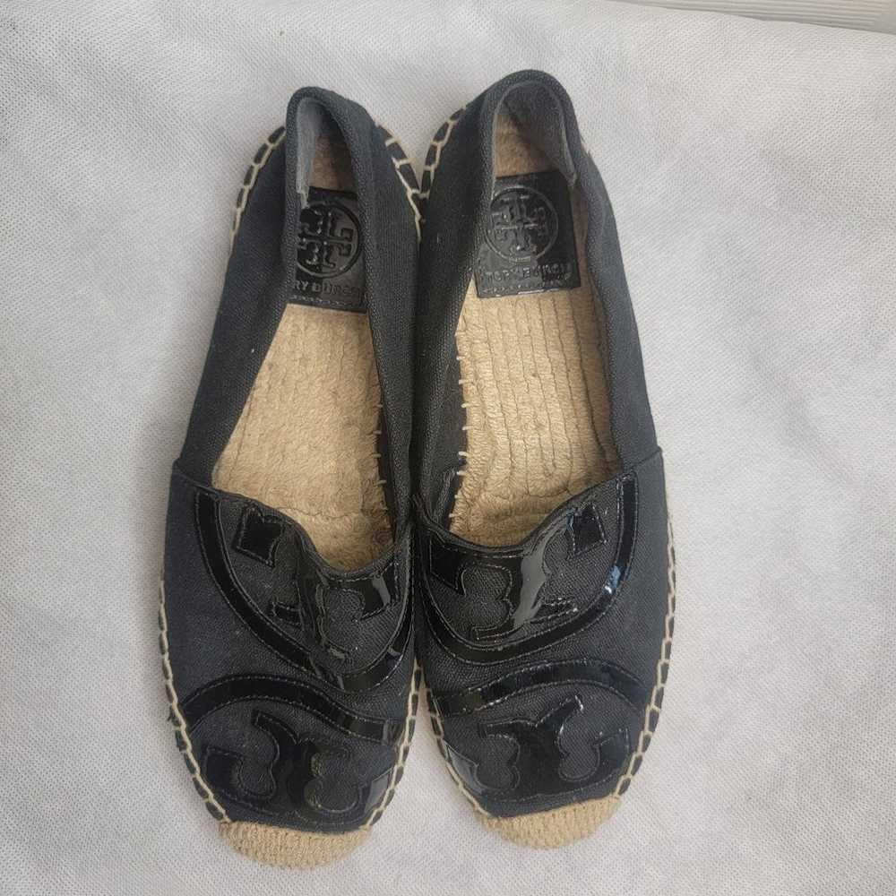 Tory Burch Black Poppy Logo Espadrilles Size7.5 - image 8