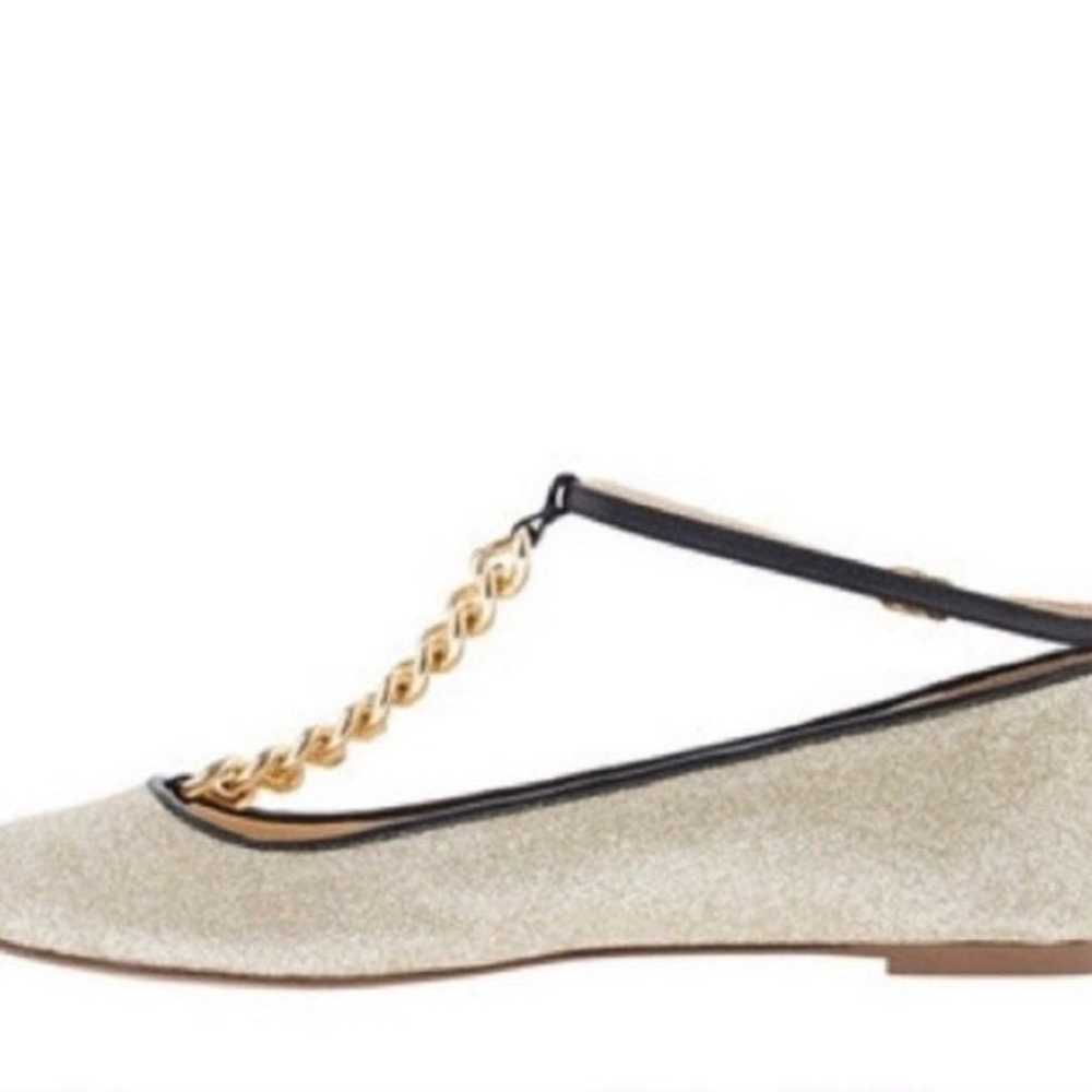 J crew glitter chain link t-strap flats - image 5