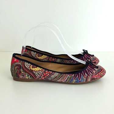 Talbots Paisley Multi Print Round Toe Ballet Flats