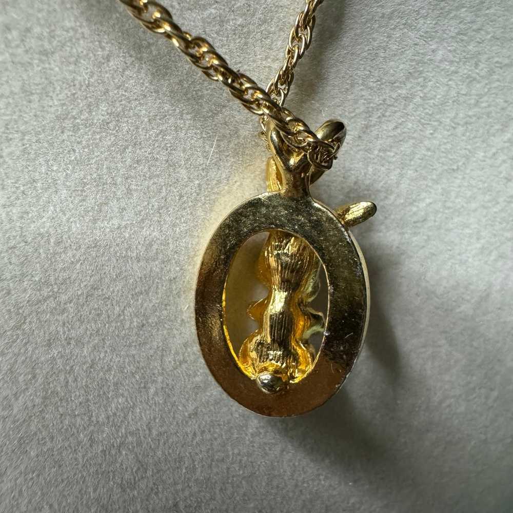 Gold necklace with gold rabbit pendent 24” - image 3