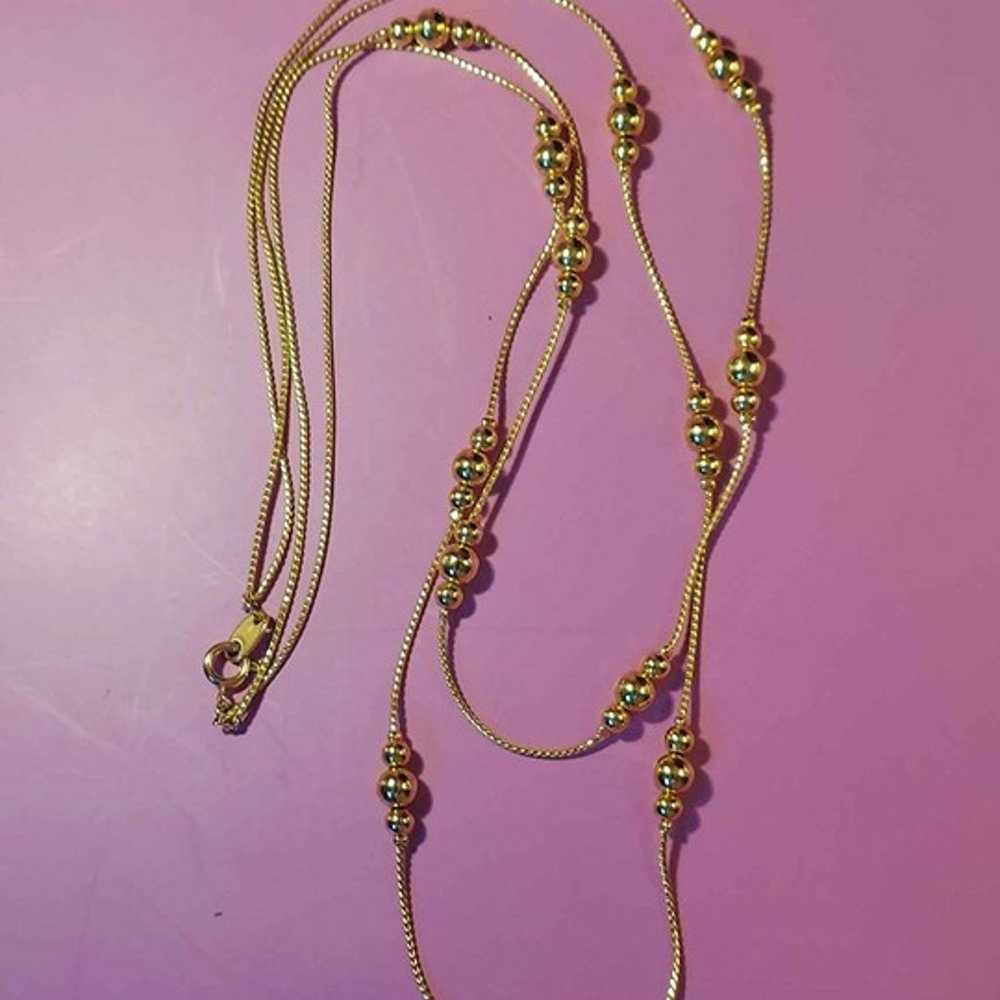 Vintage Avon Double Strand Ball Necklace - image 1