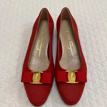 Salvatore Ferragamo flat shoes, red.