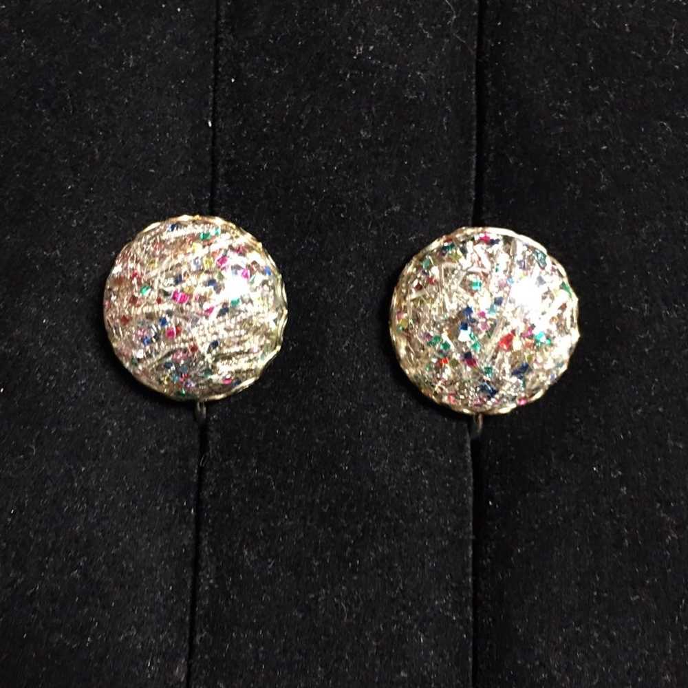 VTG SARAH COVENTRY 70s Glitter Earrings - image 1