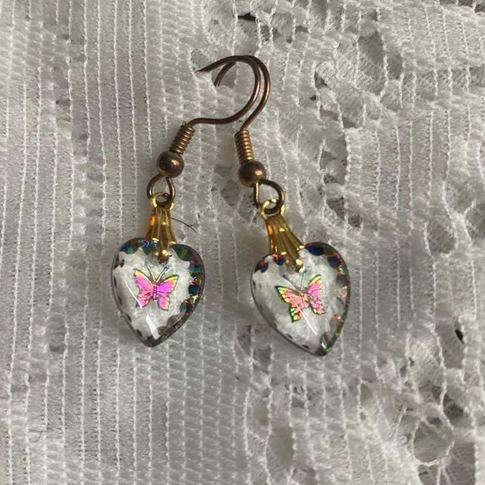 Butterfly Heart Earrings - image 2