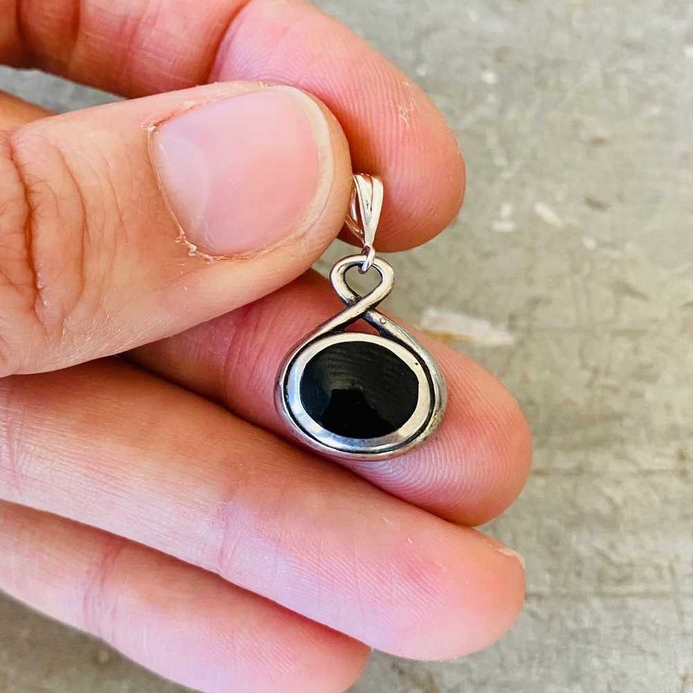 Artisan Sterling Silver & Black Onyx Pendant - image 1