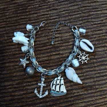 Vintage Nautical Blue Charm Bracelet - image 1