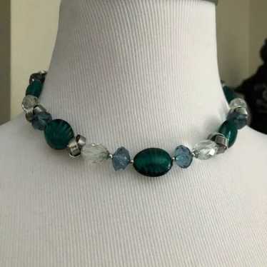 Handmade Teal Beaded Necklace