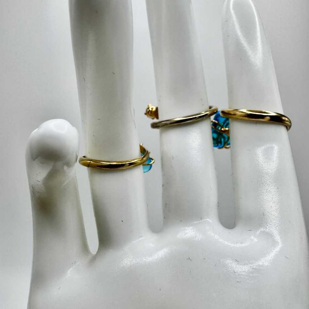 Lot of 3 Adjustable Gold Tone Rings - image 5