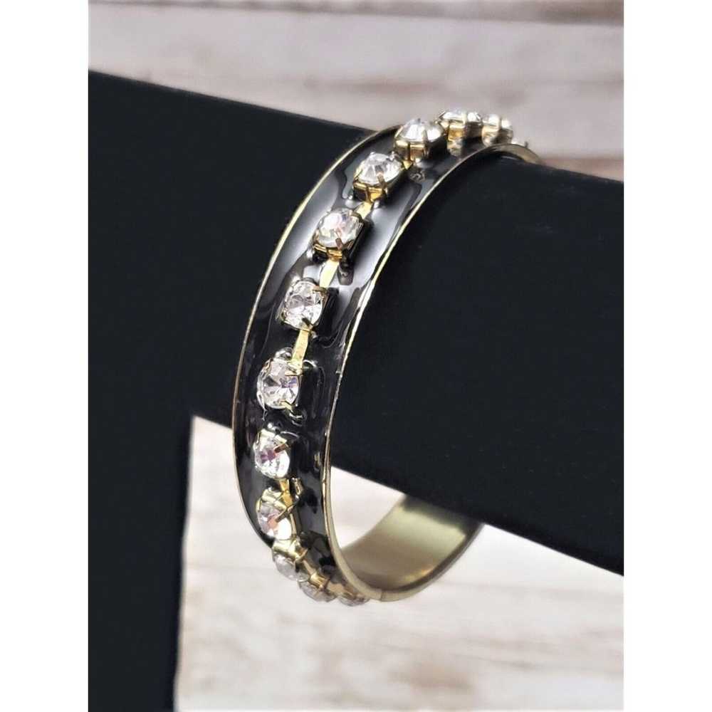 Vintage Bracelet / Bangle Black with Gold Tone & … - image 1