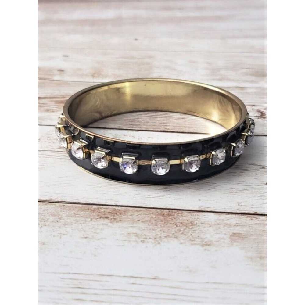 Vintage Bracelet / Bangle Black with Gold Tone & … - image 2