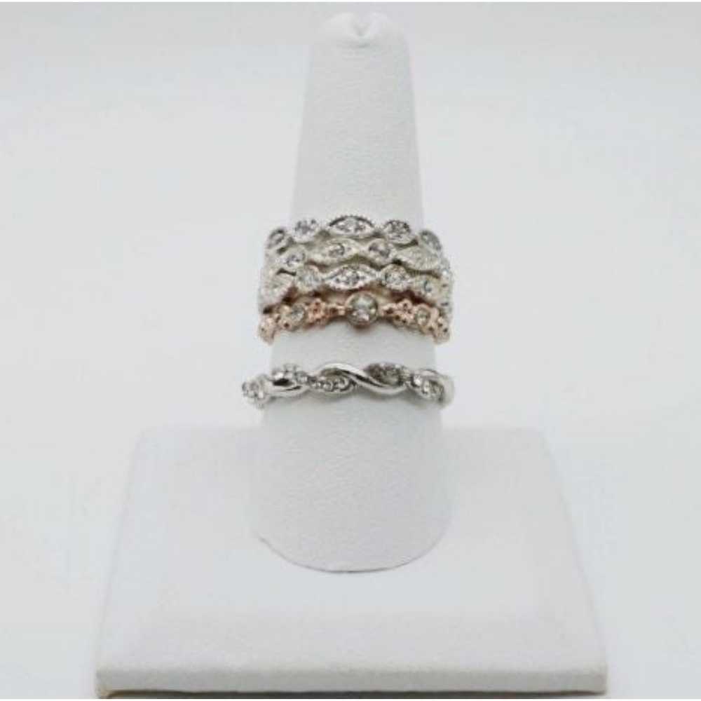 Rhinestone Fashion Ring Set of 5 Silver & Gold To… - image 1