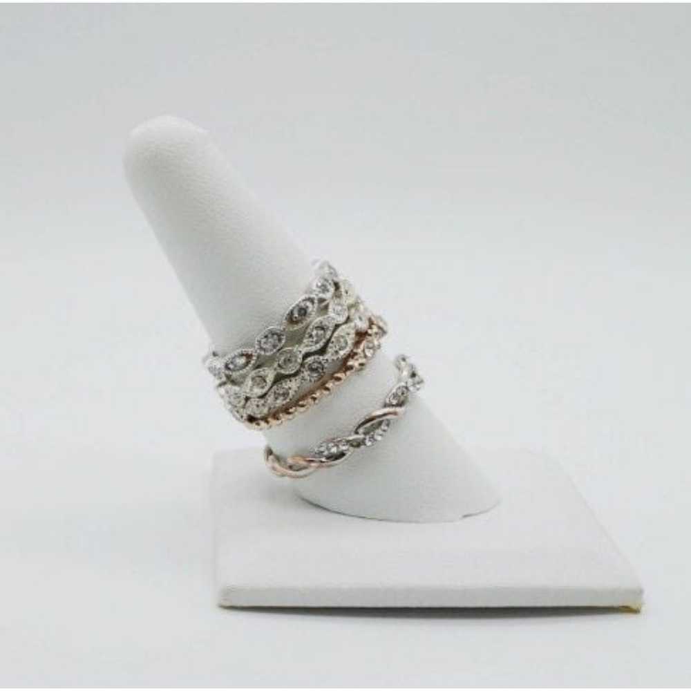 Rhinestone Fashion Ring Set of 5 Silver & Gold To… - image 3