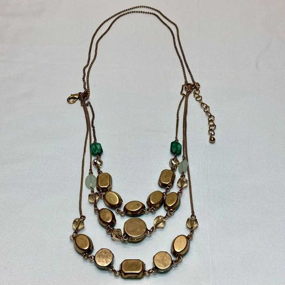 Chico's Signed Costume Jewelry Gold Tone Multi St… - image 2