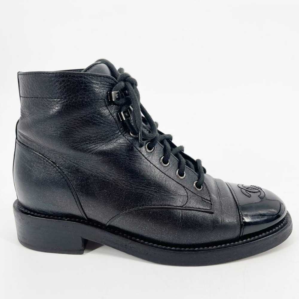 Chanel Leather lace up boots - image 2