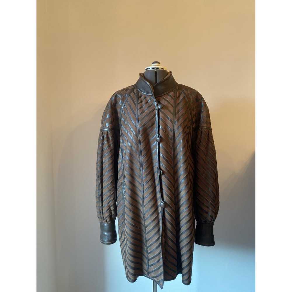 Non Signé / Unsigned Leather coat - image 4