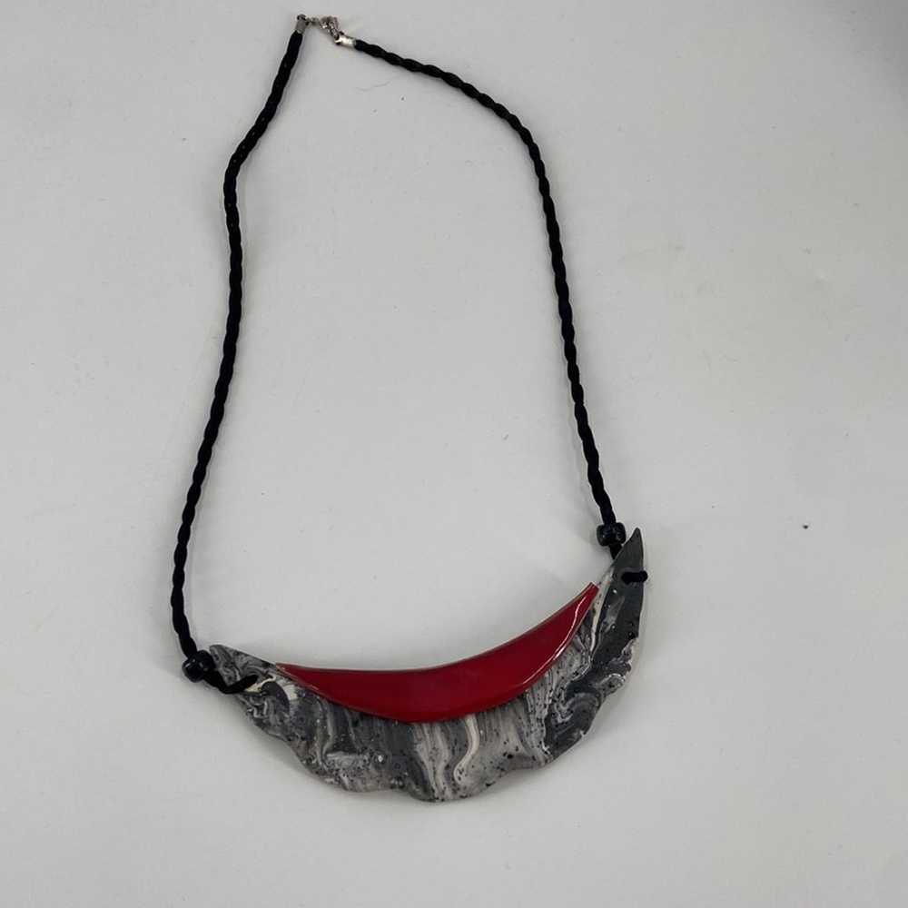 Ceramic bib statement necklace - image 2