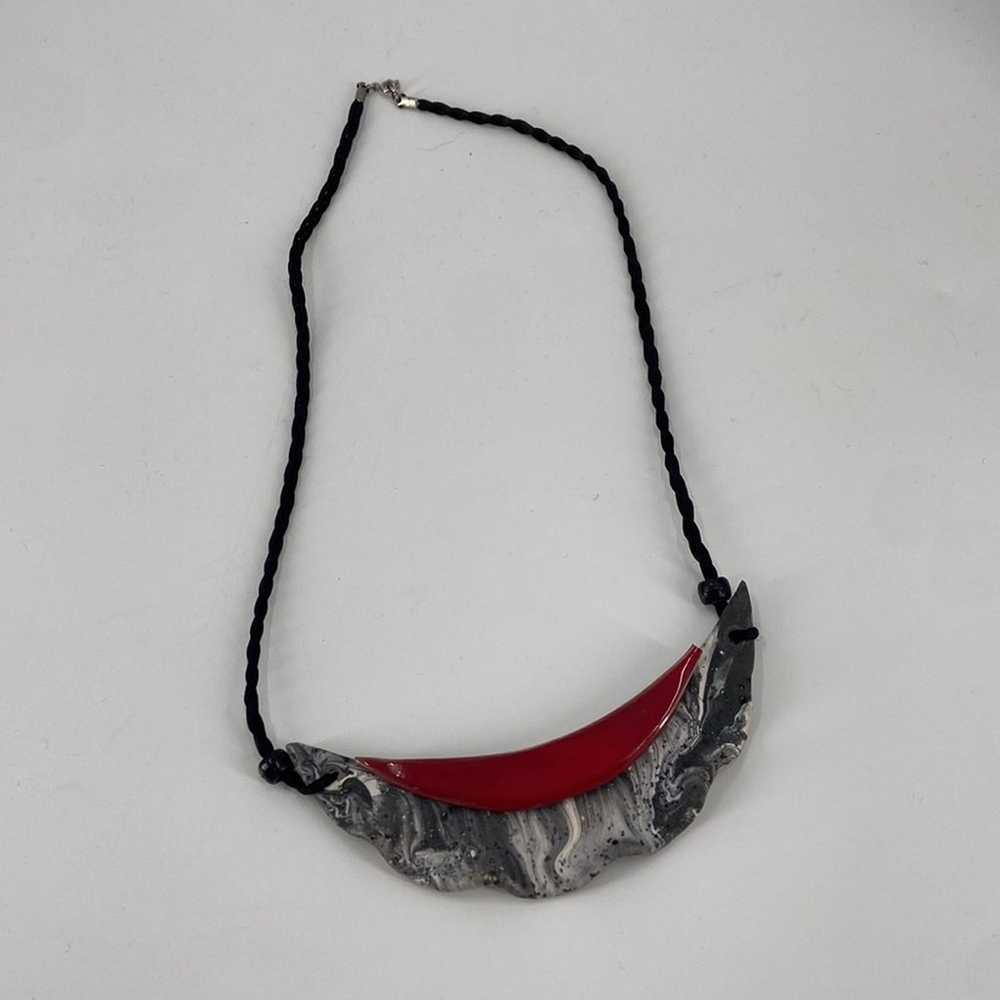 Ceramic bib statement necklace - image 3