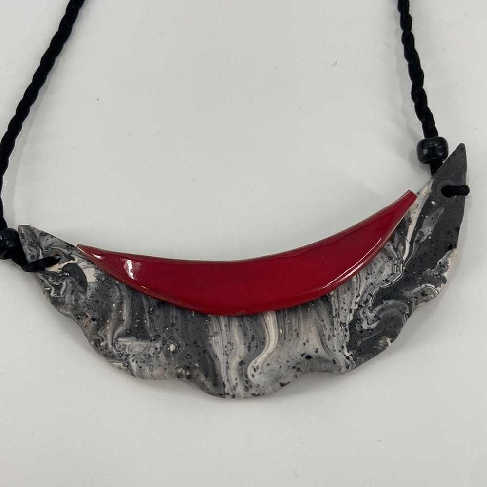 Ceramic bib statement necklace - image 4