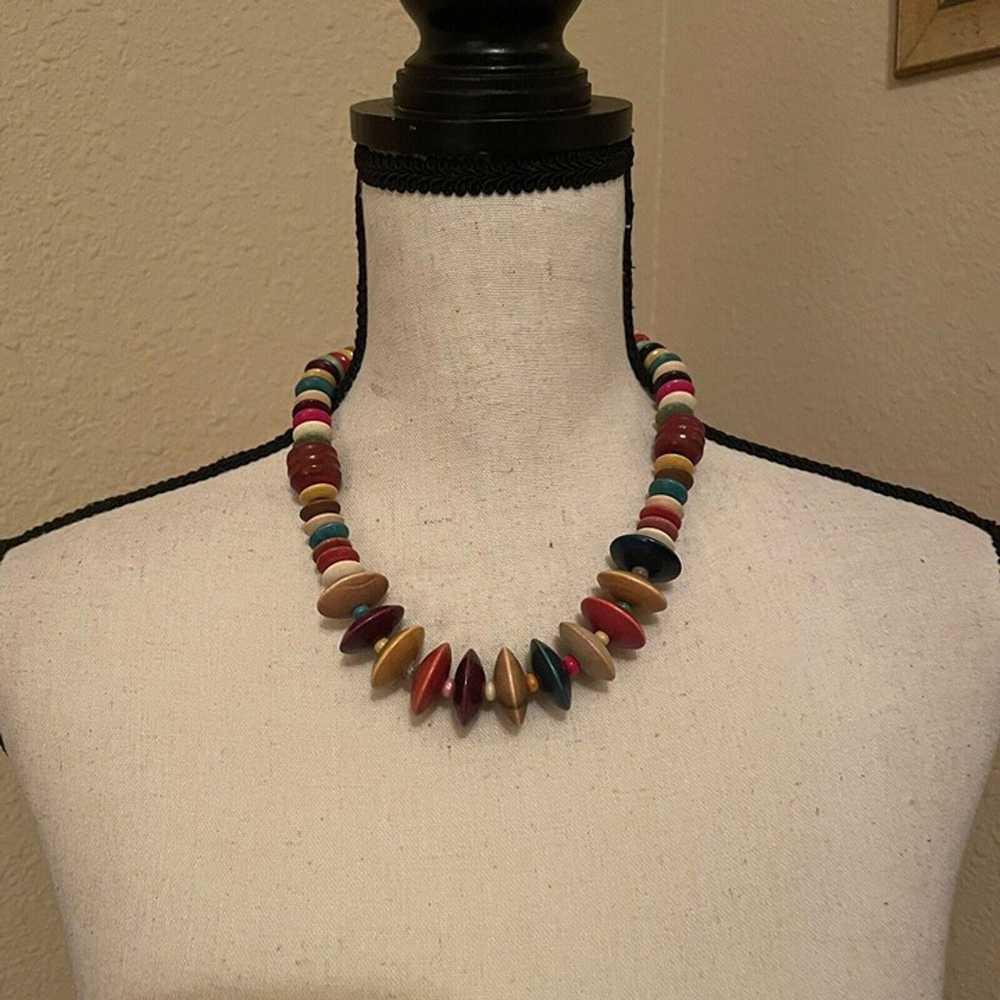 Women’s Necklace Beaded Statement Multi Color Col… - image 2