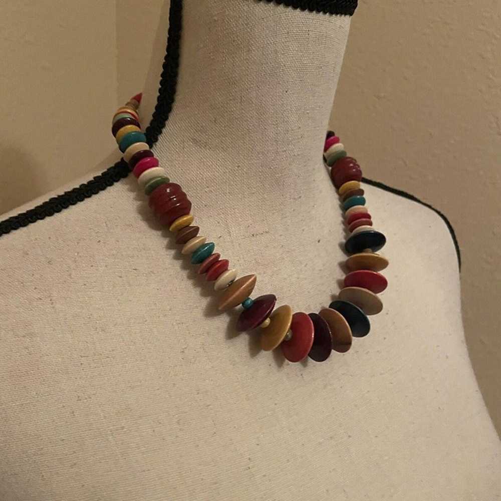 Women’s Necklace Beaded Statement Multi Color Col… - image 3