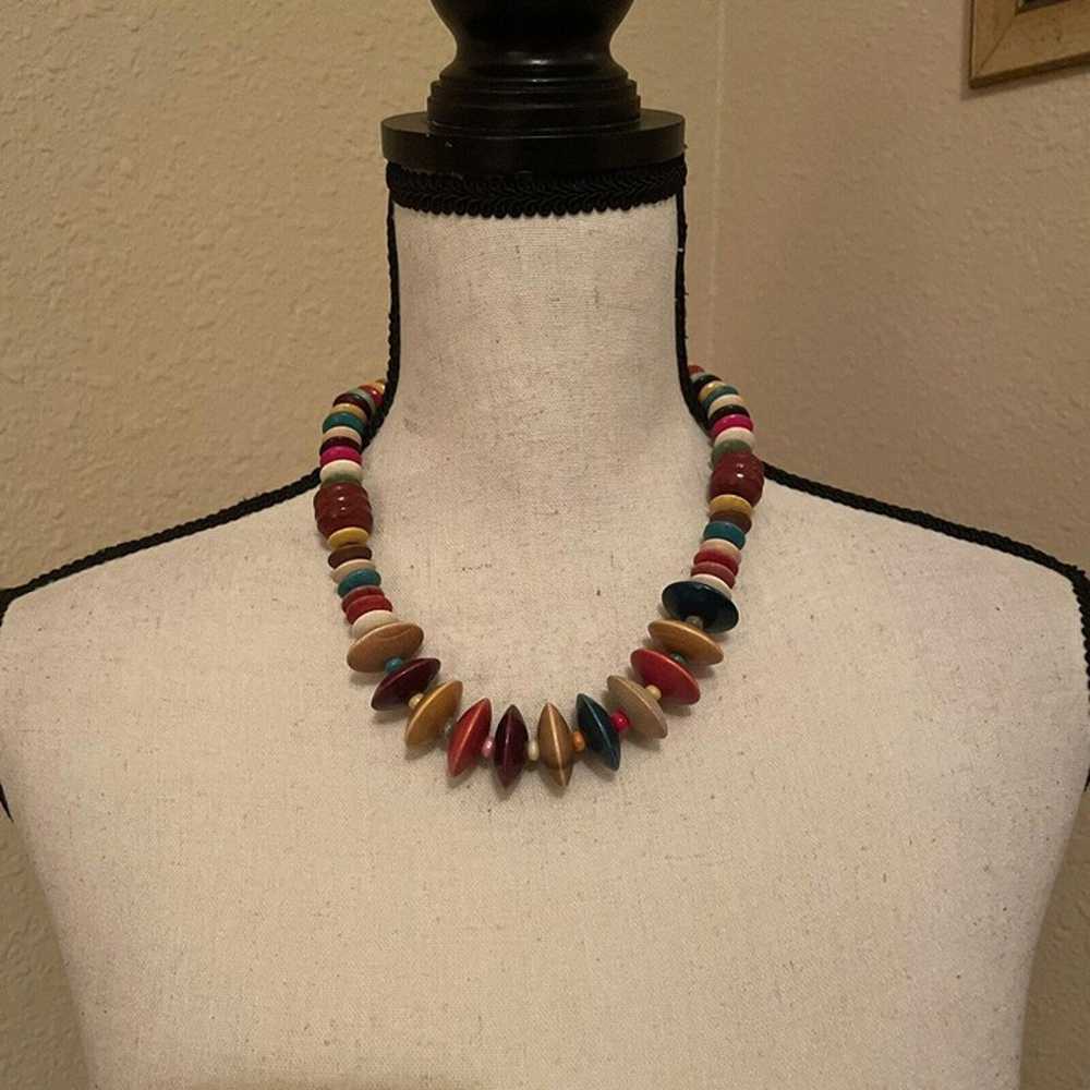 Women’s Necklace Beaded Statement Multi Color Col… - image 5